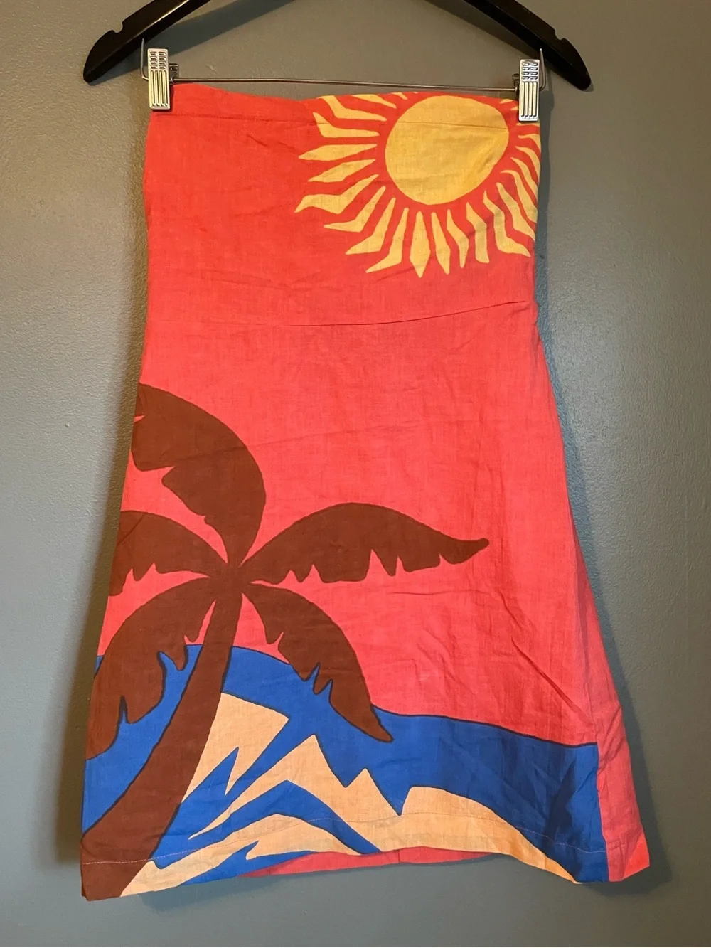 NWT Billabong Sz Medium Women’s Orange Hibiscus Open-back Mini Dress Ret $75!